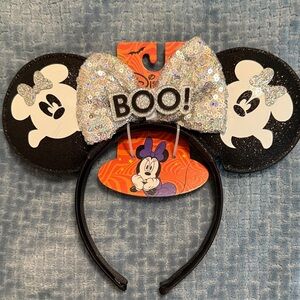 Disney Minnie Mouse Halloween Headband - Black and Silver NWT
